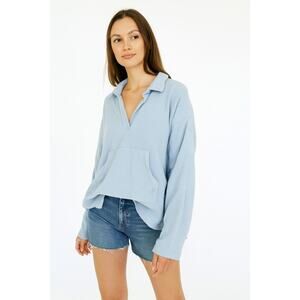 Out From Under SZ S Baby Blue Terrycloth Popover Sweatshirt